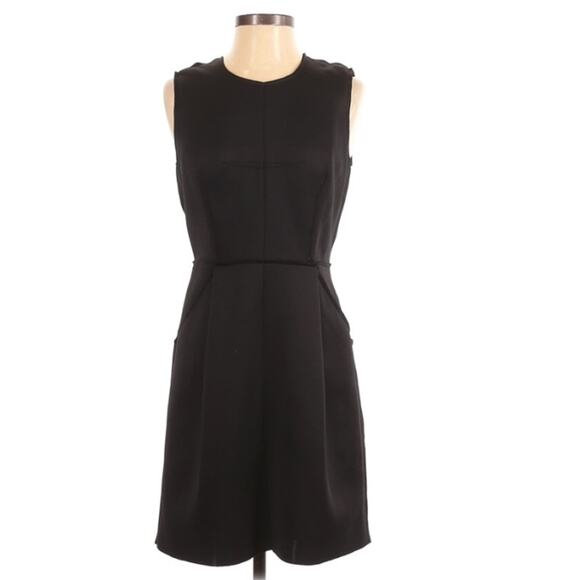 Milly Black Sleeveless Mini Sheath Dress Womens 4 Preppy Mini Dark Academia - Picture 1 of 8